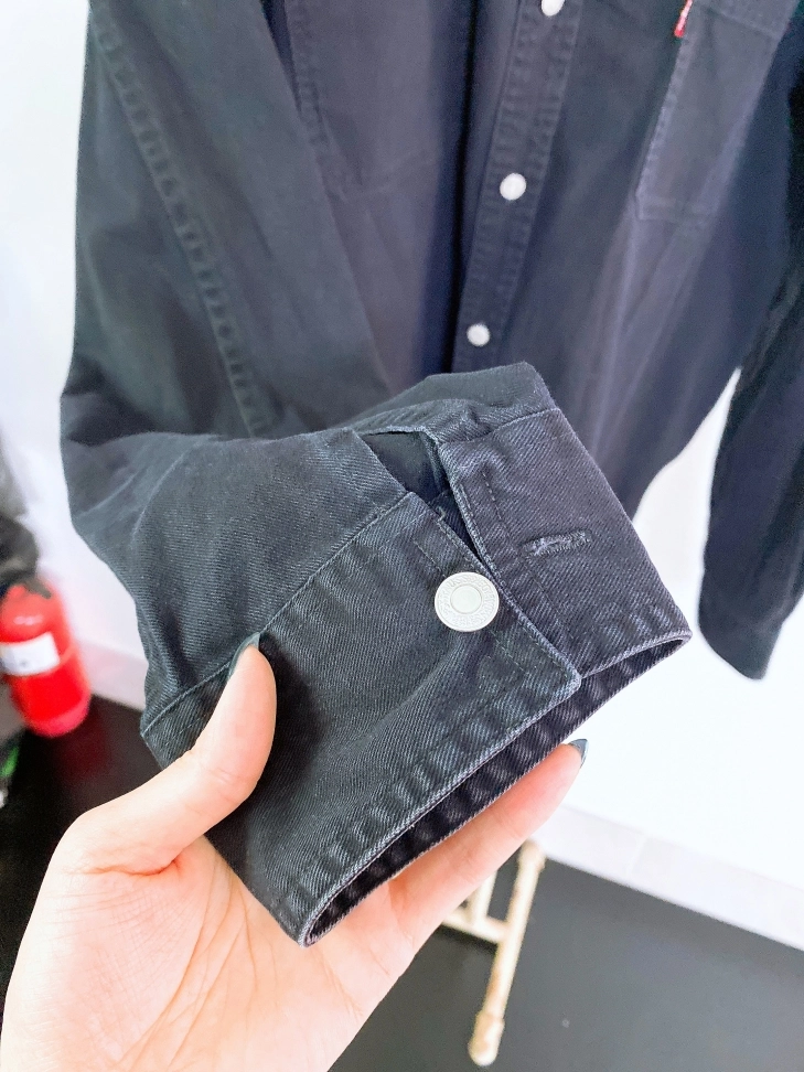 (XL)리바이스남자블랙루즈핏코튼긴팔남방 이미지