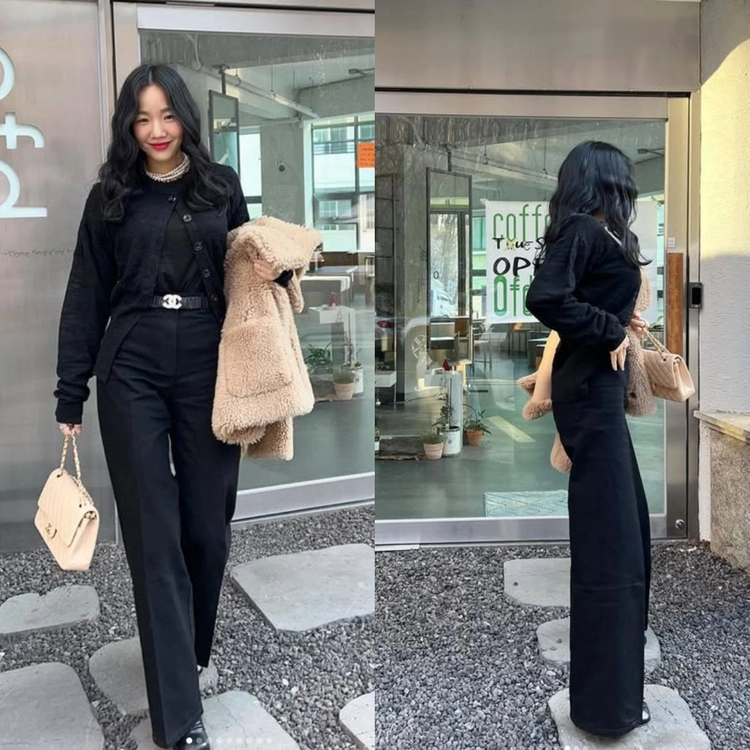 매니모어몽 하이웨이스트 블랙팬츠 이미지