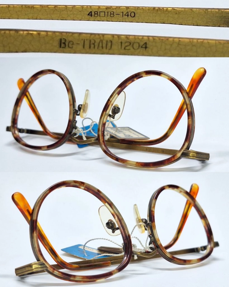 Be-TRAD 1204 안경테 48mm 보스턴 앤티크 골드 일본 빈티지 데드스톡 레트로 복고 아메카지 패션 아이웨어 이미지