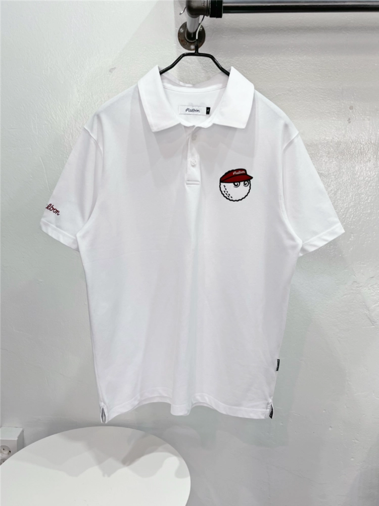(105/XL) 말본 화이트 버킷 남성 카라넥 반팔 골프티셔츠 이미지