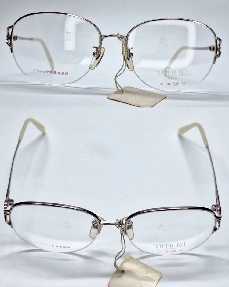 로피시엘 LOFFICIEL OF-736 안경테 53mm 반무테 티타늄 일본 빈티지 데드스톡 레트로 복고 아메카지 이미지