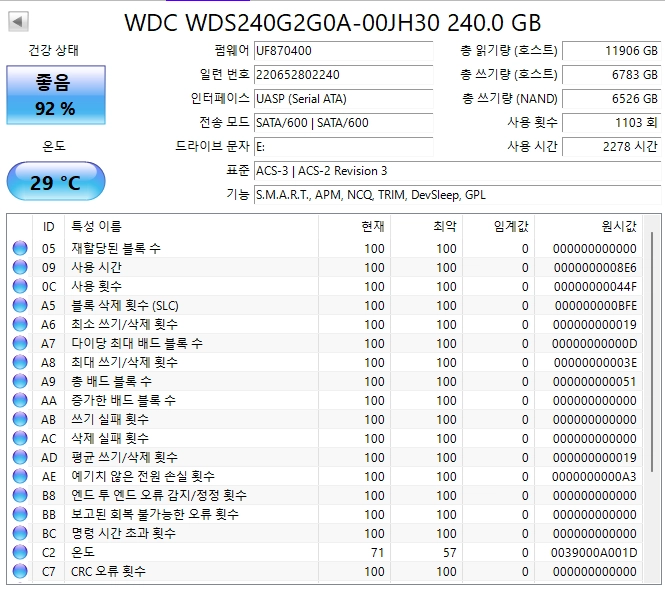 SSD 2개 세트(WD GREEN 240GB, 삼성 850 EVO 250GB) 이미지