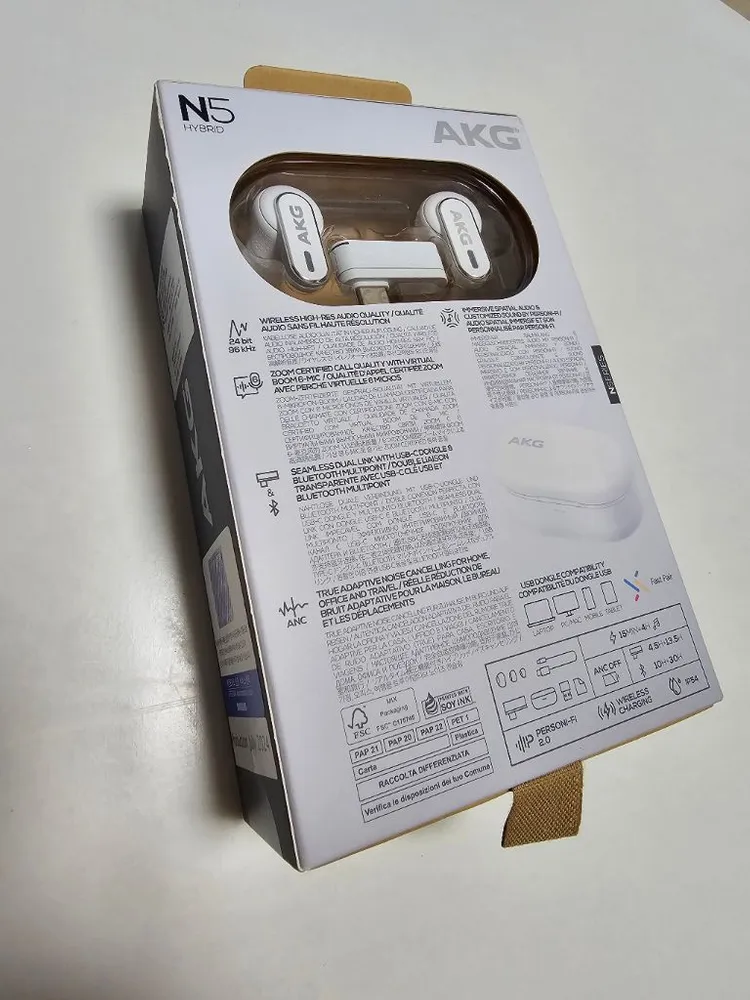 AKG N5 Hybrid 화이트 노이즈캔슬링 무선 이어폰 이미지