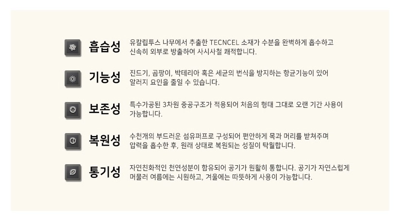 베스트슬립 텐셀솜 큐브포켓3 경추베개 + 베개커버 (미개봉 새제품). 5성급 호텔 베개 솜베개 이미지