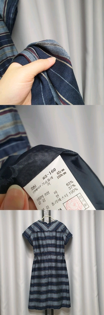 헤지스 린넨 체크 반팔 원피스 이미지