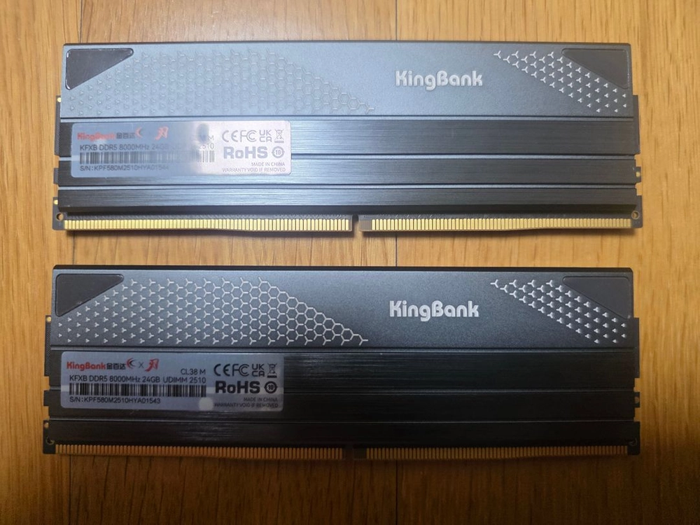 (새제품급) 킹뱅크 DDR5 48GB 8000MHz CL38 하이닉스 칩셋 램 이미지
