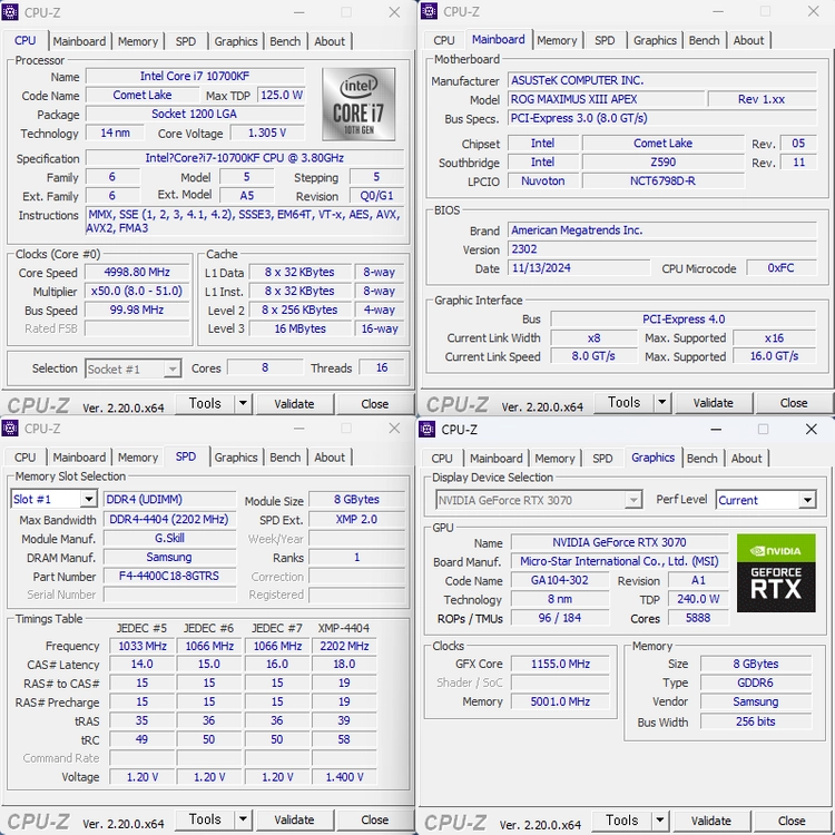 고사양 게이밍 PC 판매합니다. i7-10700KF / RTX 3070 Z Trio / Z590 APEX 이미지