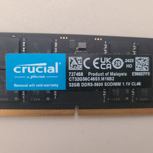 크루셜ddr5 5600 32gb노트북 램 메모리(부팅불량) 이미지