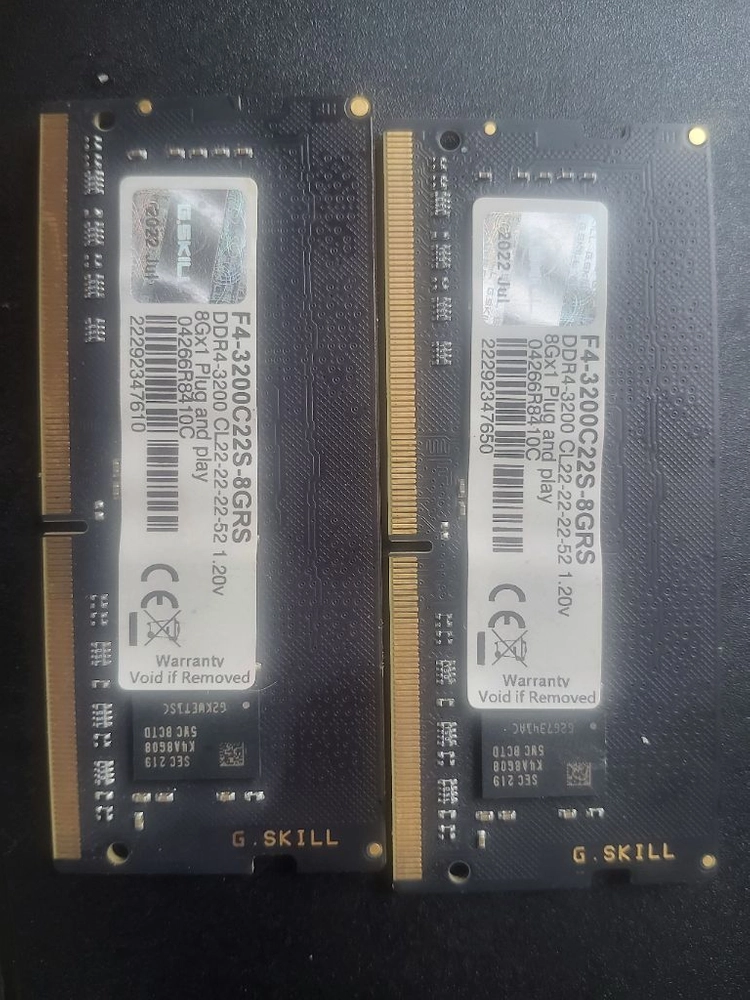 g skill 노트북 ddr4 8gb 3200 2개 일괄 이미지
