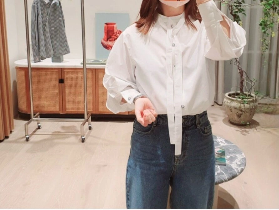 오브제 블라우스 셔츠 판매해요 이미지