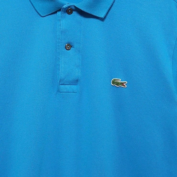 100 LACOSTE 라코스테 반팔 카라티 피케 셔츠 블루 이미지