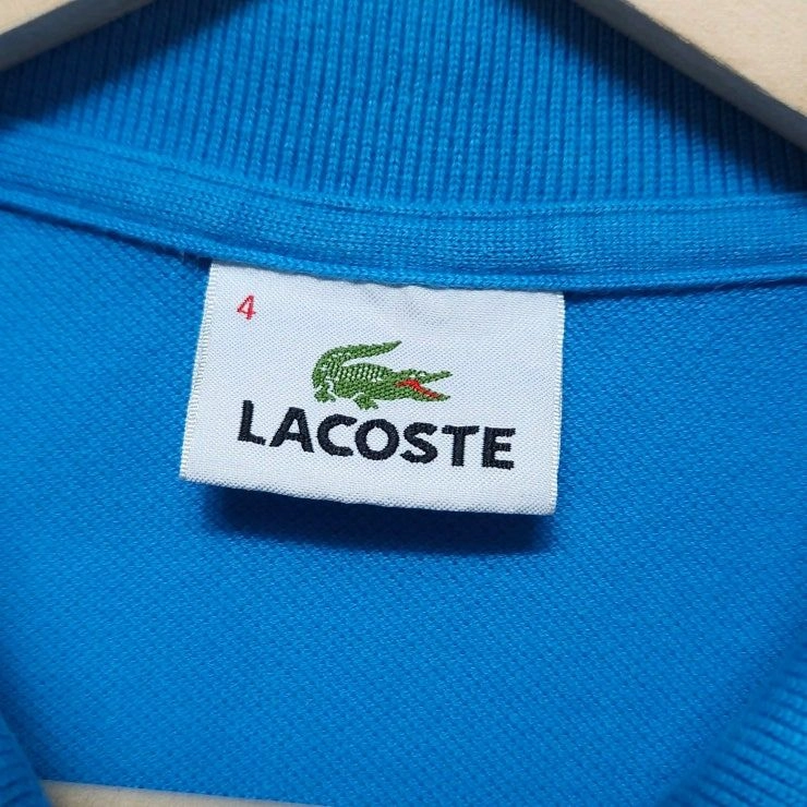 100 LACOSTE 라코스테 반팔 카라티 피케 셔츠 블루 이미지