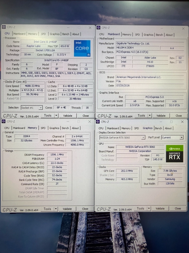 인텔i5 14400F, 5060, 램32GB, 2.5TB 컴퓨터 이미지