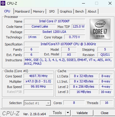 인텔 i7-10700KF + ASUS ROG STRIX Z590-E GAMING WIFI 세트 이미지