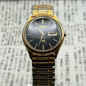 [1992년 빈티지] 세이코 SQ 쿼츠 5Y23-8049 블랙골드 이미지