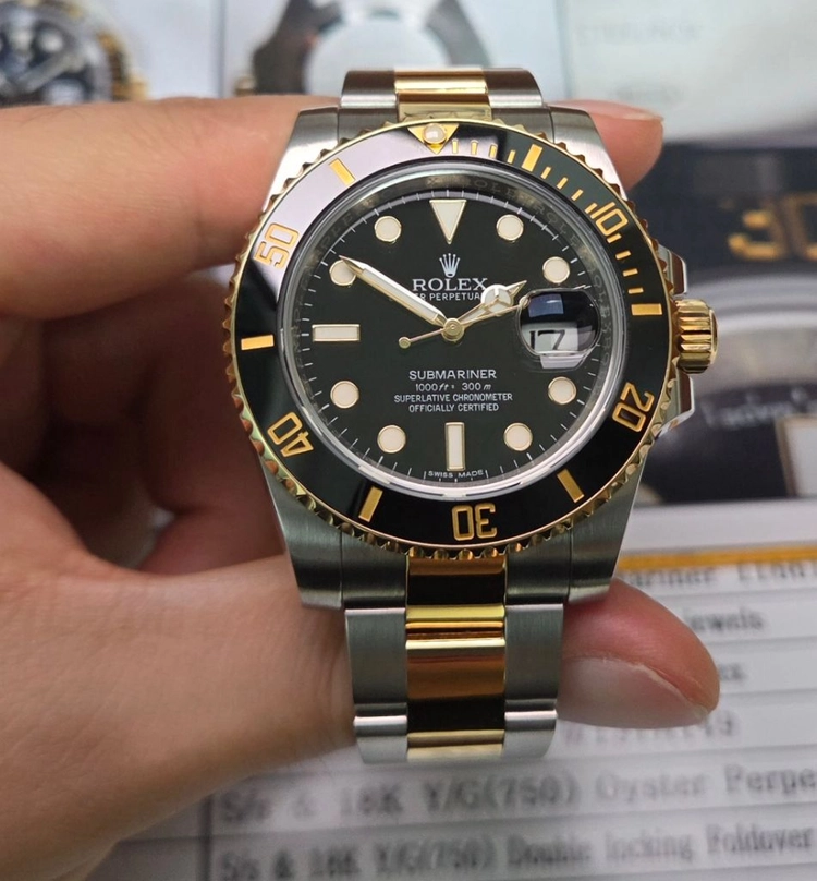롤렉스 서브마리너 흑콤 40mm 골드콤비 오토매틱 (감정서 포함) 이미지