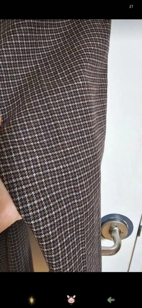 미샤 하운드체크 밑단 트임 추동바지 (906) 이미지