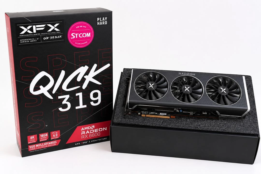 XFX RX 6800 QICK 319 16G 그래픽카드 (RTX 3070 Ti ~ RTX 3080) 게이밍 이미지