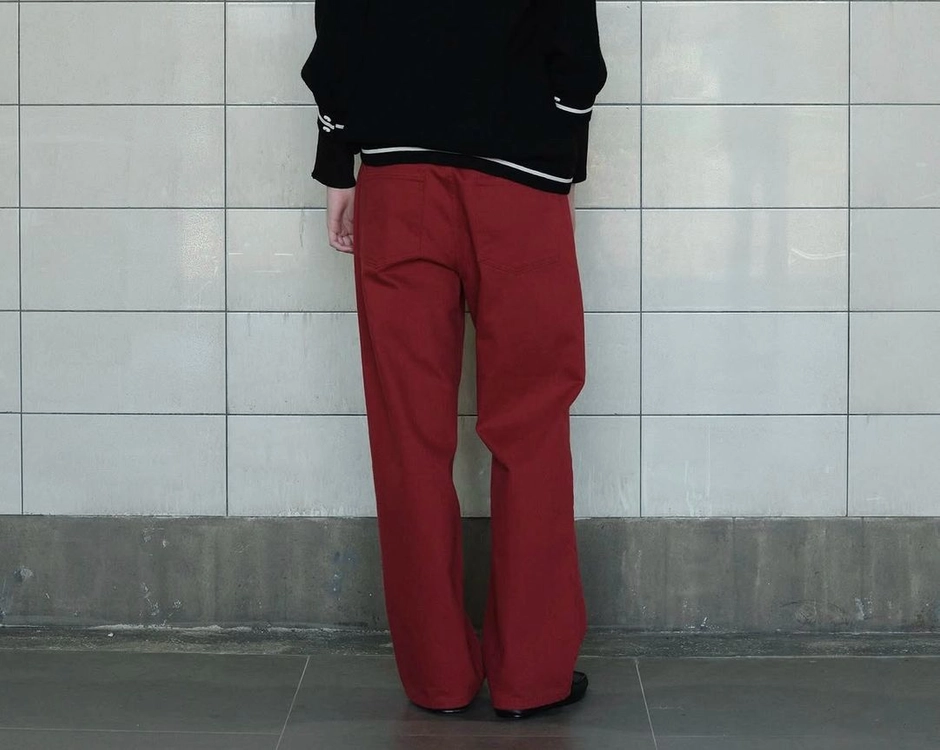 비아플레인 코튼팬츠 (레드) 이미지