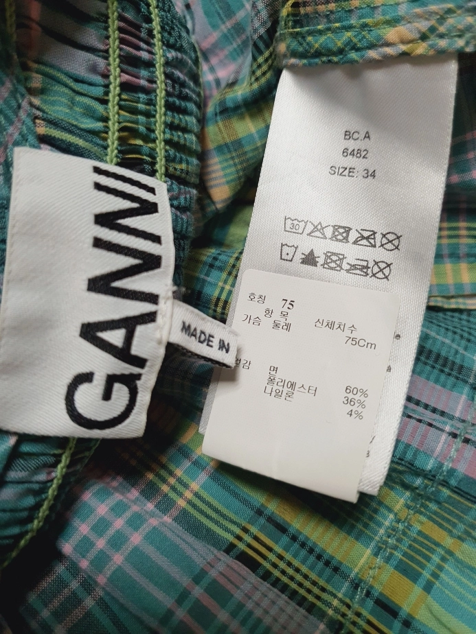 가니 GANNI 볼륨슬리브 스모킹 스퀘어넥 블라우스 탑 34 사이즈 정품 이미지