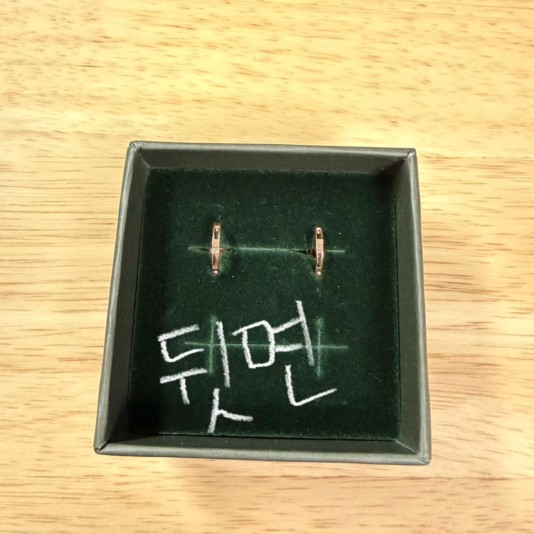 데일리 링 귀걸이 - 로이드 메탈 볼륨 14k 귀걸이 (핑크골드 색상) 이미지
