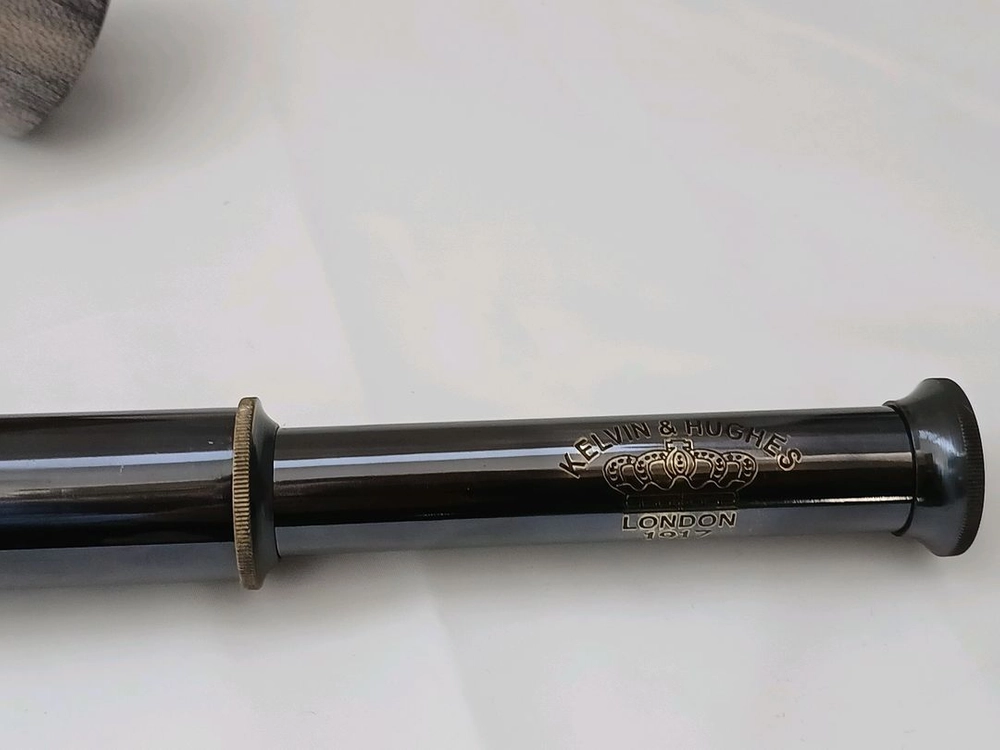 앤티크 황동 가죽 스파이글래스 망원경 (~48cm) 이미지