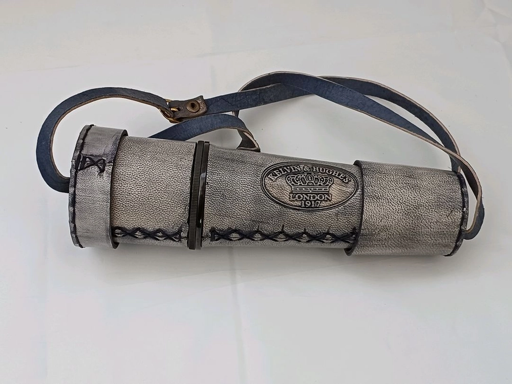 앤티크 황동 가죽 스파이글래스 망원경 (~48cm) 이미지
