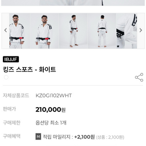 킹즈 스포츠(경량) 주짓수 도복 A1 이미지