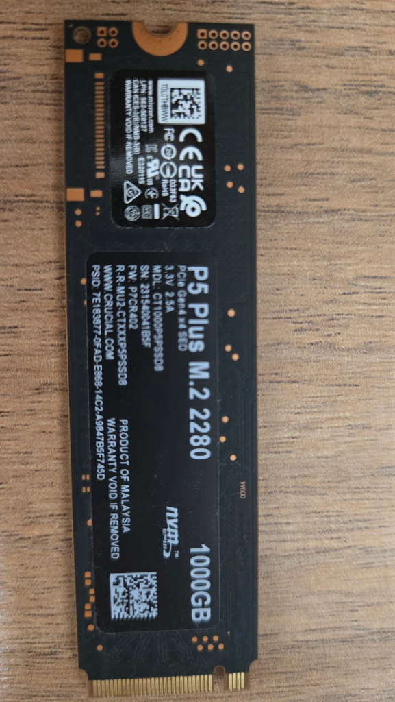Crucial(마이크론) P5 Plus M.2 NVMe 1TB SSD 판매 이미지