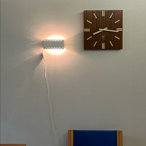 70s Pragotron wall clock 40cm 프라고트론 빈티지 월클락 우드 스퀘어 이미지