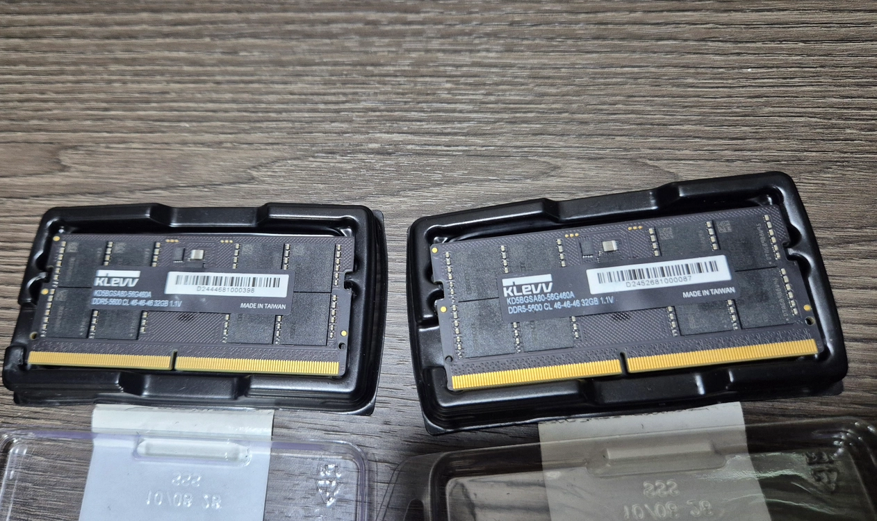 에센코어 KLEVV ddr5 5600 32gb x 2매 총 64gb 노트북용 (sodimm) - 안심되는 중고거래