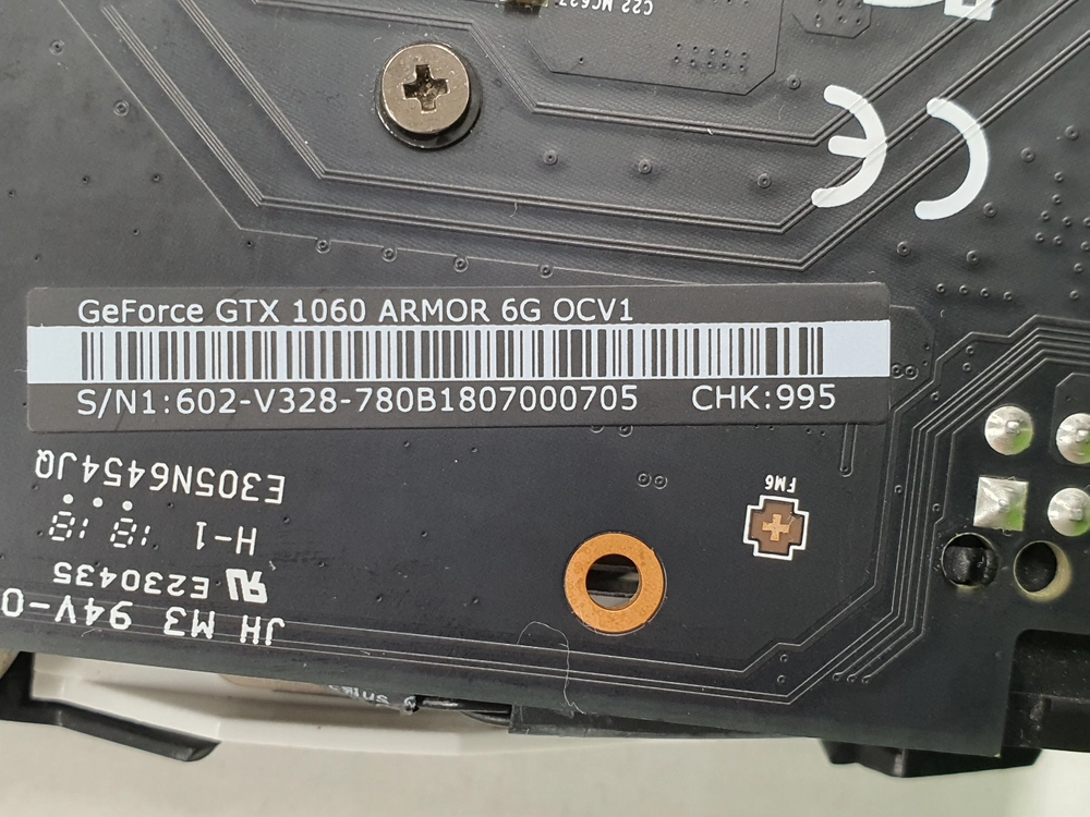 컴퓨터 그래픽카드 MSI GTX1060 ARMOR 6GB 이미지