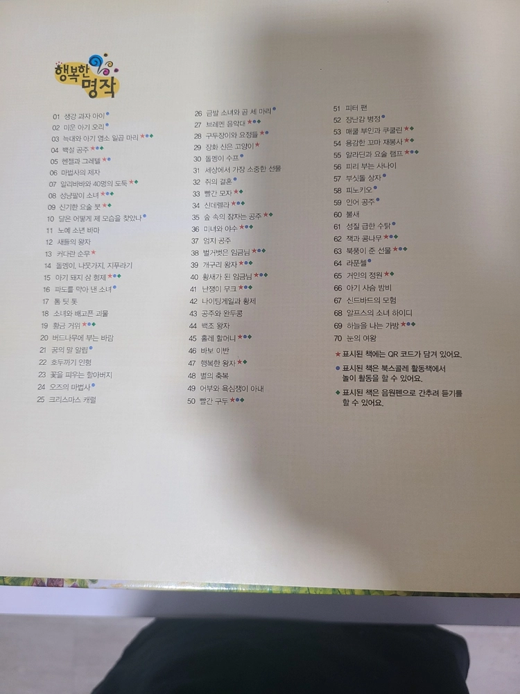 행복한 명작 전권 70권+북스콜레놀이카드1, 2+오디오시디(미사용) 세이펜버전, QR 이미지