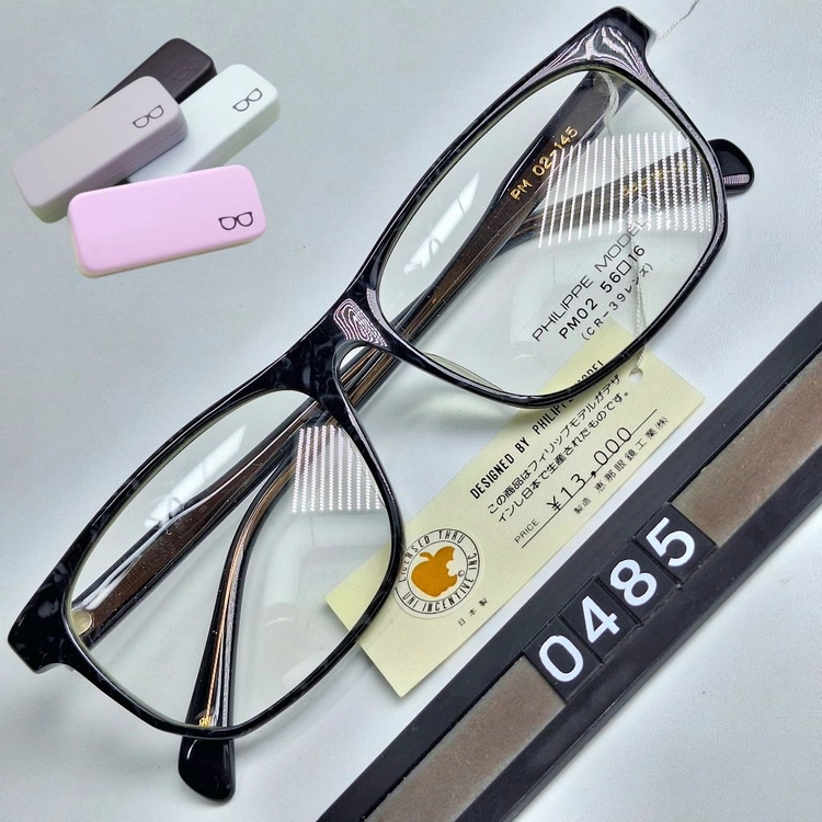 PHILIPPE MODEL PM02 안경테 56mm 뿔테 마블 일본 빈티지 데드스톡 수입 패션 아이웨어 아메카지 이미지