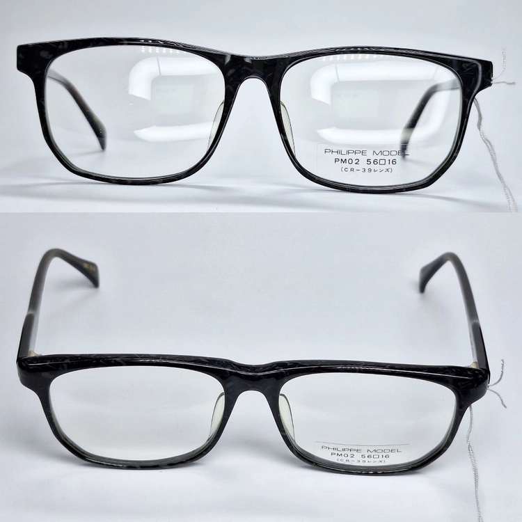 PHILIPPE MODEL PM02 안경테 56mm 뿔테 마블 일본 빈티지 데드스톡 수입 패션 아이웨어 아메카지 이미지