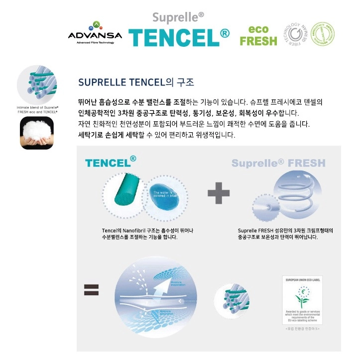 베스트슬립 텐셀솜 큐브포켓3 경추베개 + 베개커버 (미개봉 새제품). 5성급 호텔 베개 솜베개 이미지
