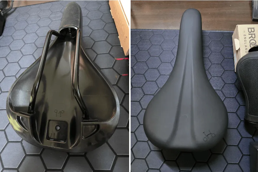브롬톤 P라인 슈퍼라이트 안장/브룩스 러버그립 130mm - 안심되는 중고거래
