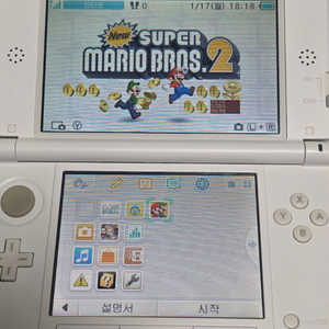 닌텐도 3ds xl 정발 순정 화이트 미품 슈퍼마리오 DL내장 이미지