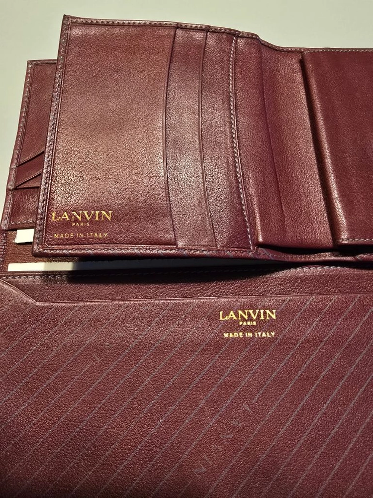 [미사용 제품] 프랑스 명품 랑방 LANVIN 버건디 가죽 장지갑·반지갑 일괄 및 개별 판매 이미지