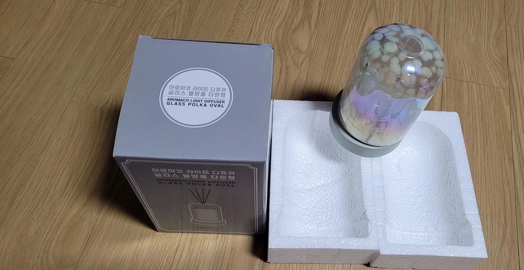 아로마코 라이트 디퓨저 글라스 폴카 오벌 제품 이미지