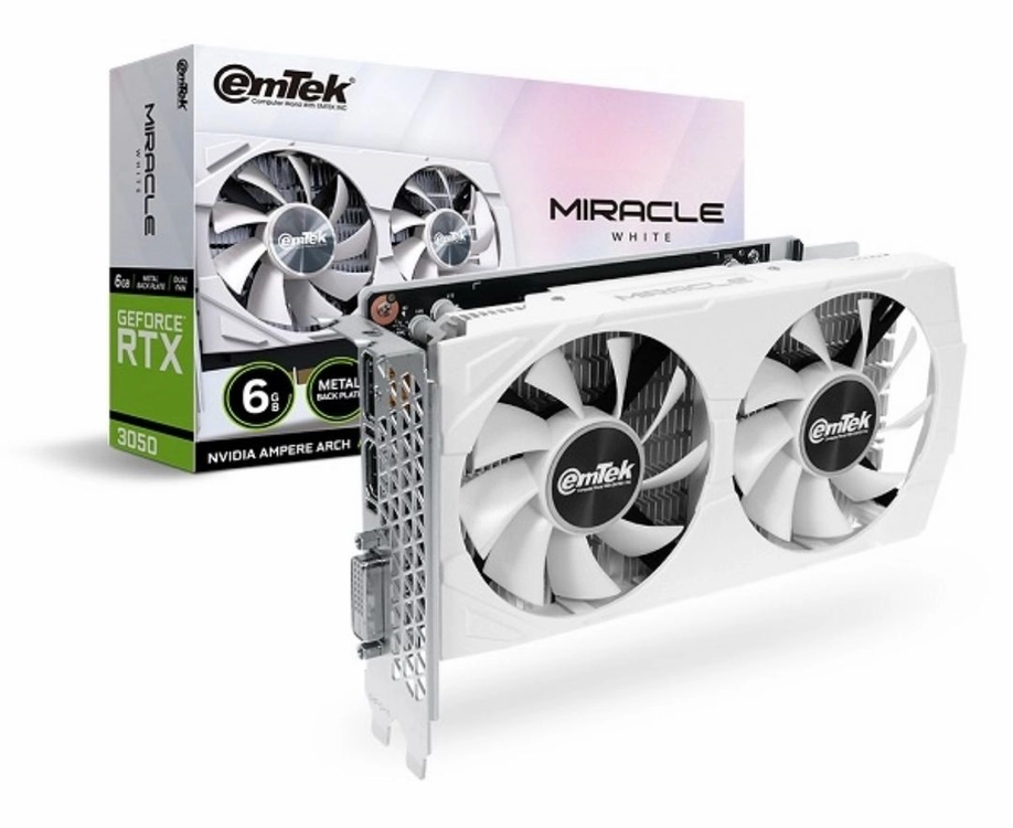 이앰텍 RTX 3050 화이트 그래픽카드 이미지