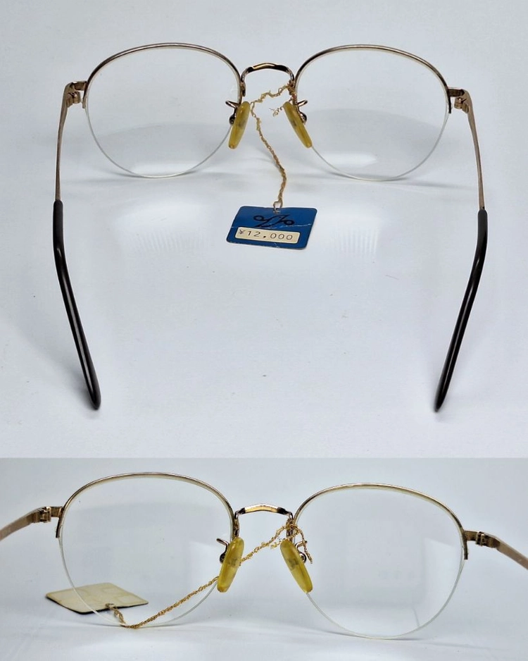 VIGOR 397 반무테 안경테 50mm 골드 라운드 일본 빈티지 데드스톡 아메카지 레트로 클래식 복고 수입 패션 이미지