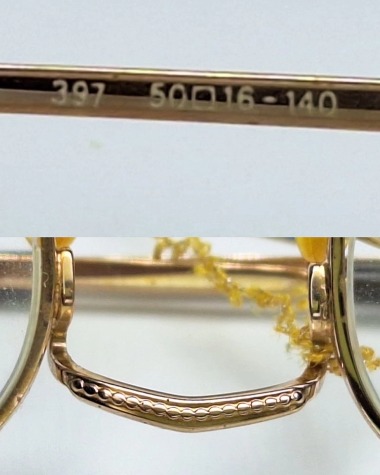VIGOR 397 반무테 안경테 50mm 골드 라운드 일본 빈티지 데드스톡 아메카지 레트로 클래식 복고 수입 패션 이미지