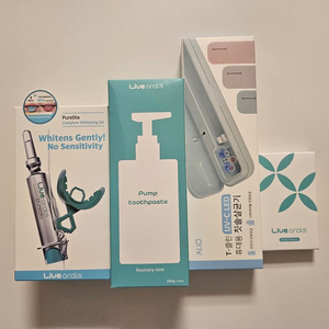 라이브오랄스 치아미백제 마우스피스, 치약, 마우스스프레이, 칫솔살균제판매 이미지