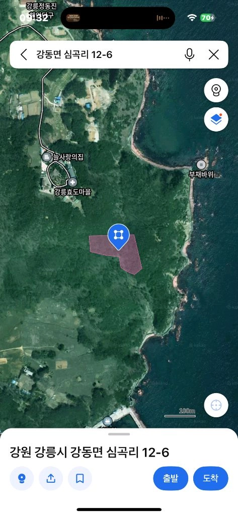 강릉땅, 강릉토지 매매 심곡리 바다조망 임야, 펜션·별 이미지