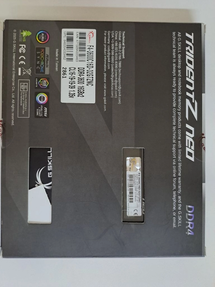 새상품 gskill 램 32g tridentz 3600mhz neo led 이미지