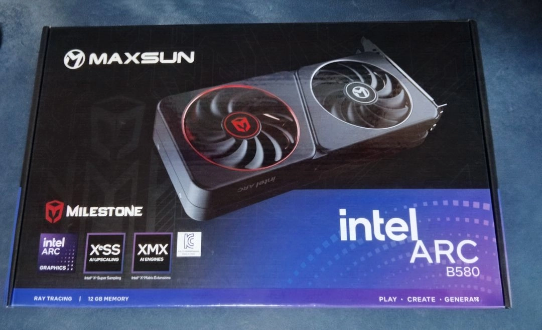 인텔 ARC B580 MAXSUN MILESTONE 풀박스 상태최상 이미지