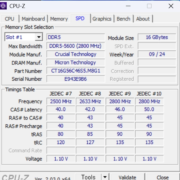 마이크론 DDR5 5600 16GB x 2개 32GB 메모리 팝니다 이미지
