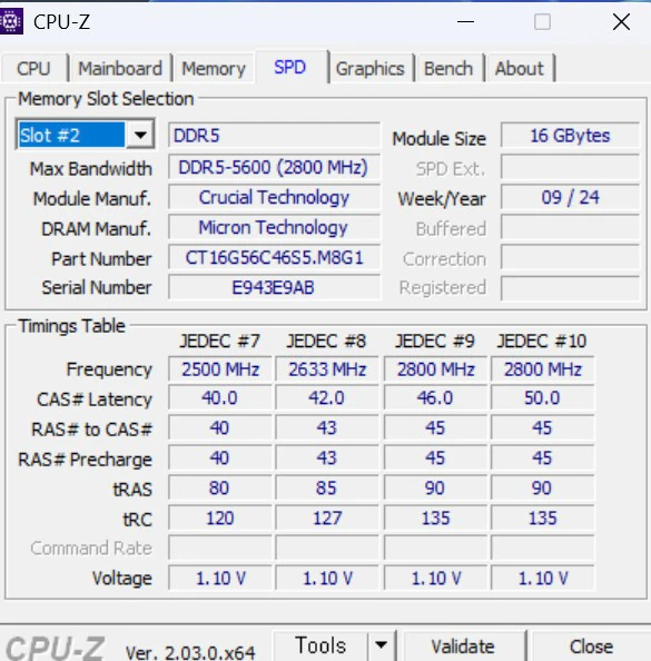 마이크론 DDR5 5600 16GB x 2개 32GB 메모리 팝니다 이미지