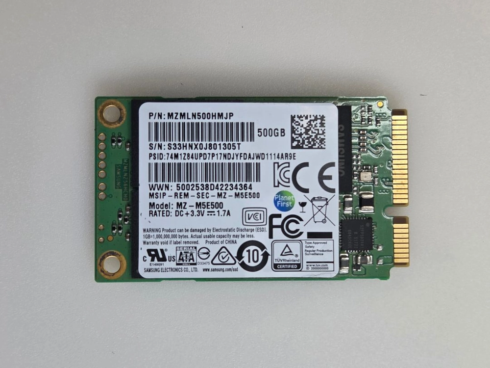 삼성 mSata 850 evo SSD 500GB 이미지